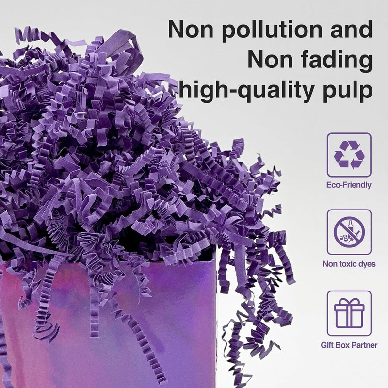 Corlcol 200g(7oz) Crinkle Paper Shredded Filler for Gift Baskets Gift Box Paper Shreds Decoration for Birthday, Weddings,Halloween, Christmas (Dark Purple) - Image 3